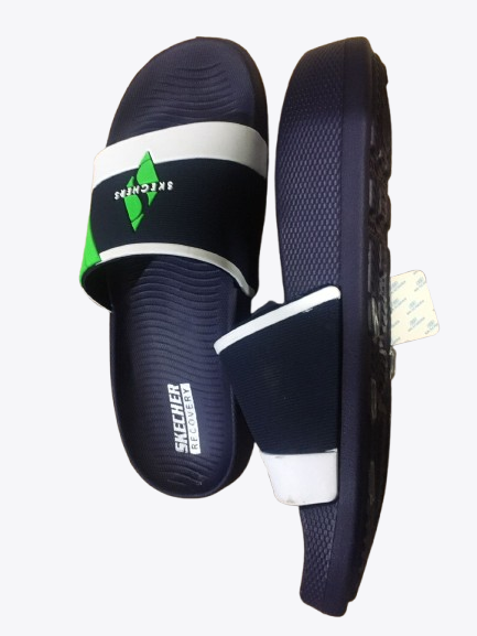 Skechers Men’s Comfort Slide Sandals – Black & Navy Blue