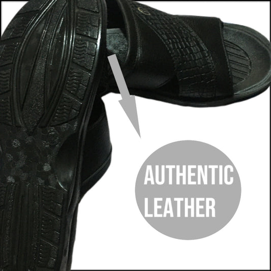 Men’s Black Casual Sandals – With Authentic Leather