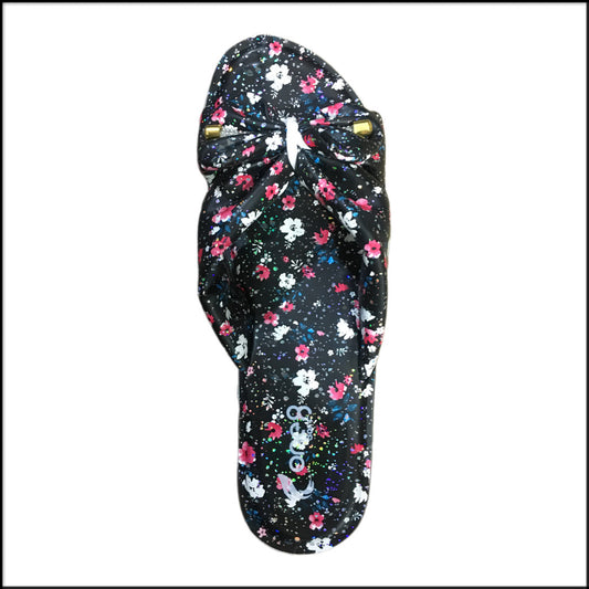 Women’s Floral Bow Slip-On Sandals – Stylish & Comfortable