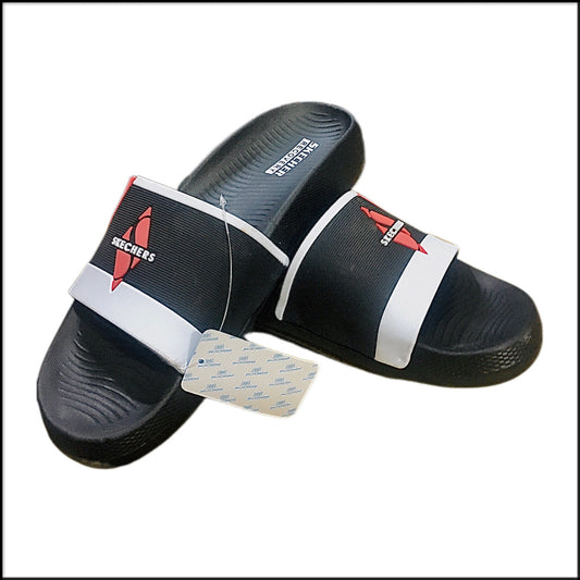 Skechers Men’s Comfort Slide Sandals – Black & Navy Blue