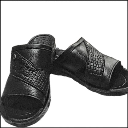 Men’s Black Casual Sandals – With Authentic Leather