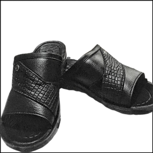 Men’s Black Casual Sandals – With Authentic Leather