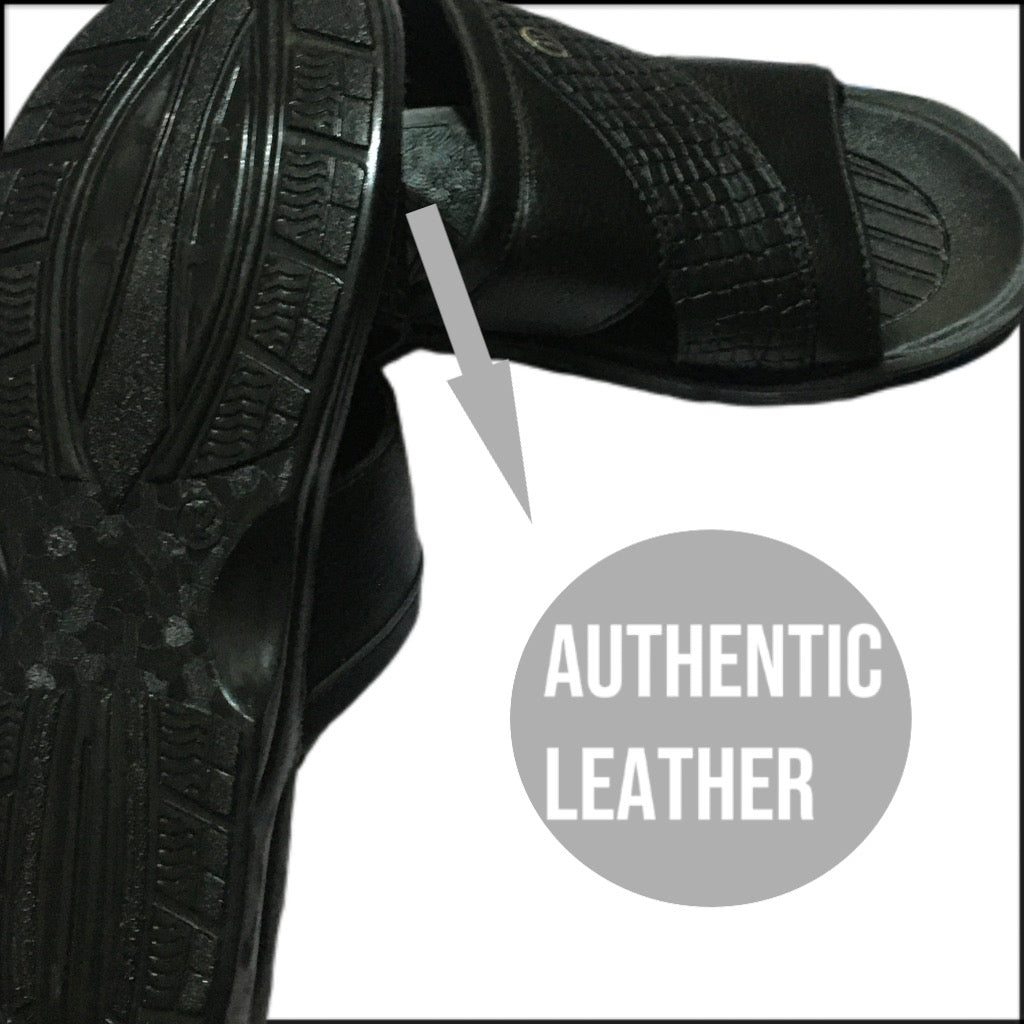 Men’s Black Casual Sandals – With Authentic Leather